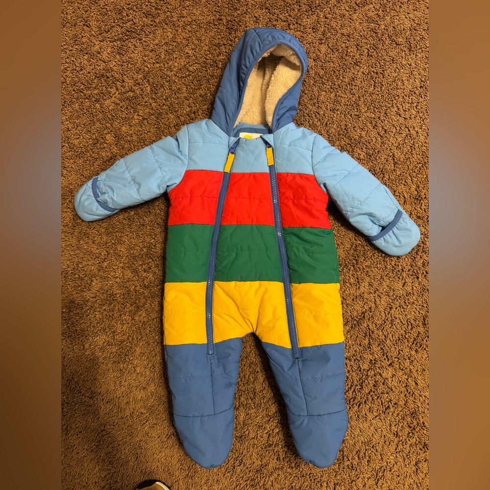 Baby Boden Colorful Striped One Piece - Blue, Red, Green, Yellow